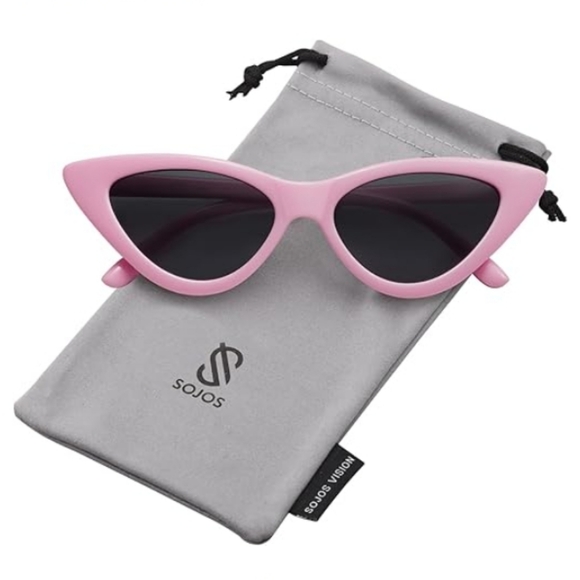 Vintage Narrow Cat Eye Sunglasses Clout Goggles SJ2044 Pink - Picture 5 of 6